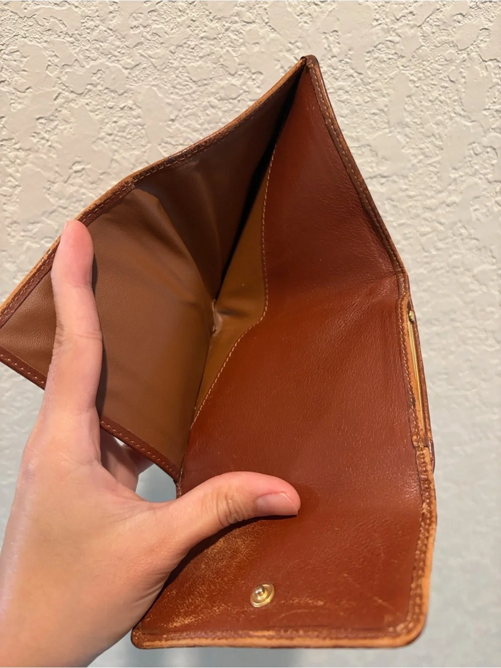 Celine Macadam Beige Monogram Kisslock Trifold Wallet